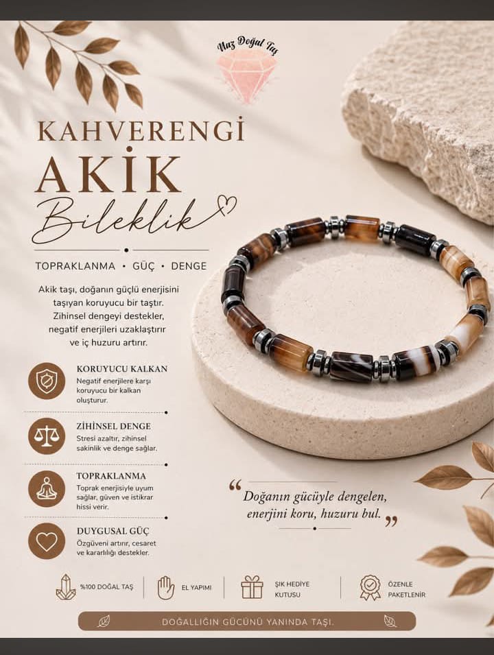 Silindir Kahverengi Akik