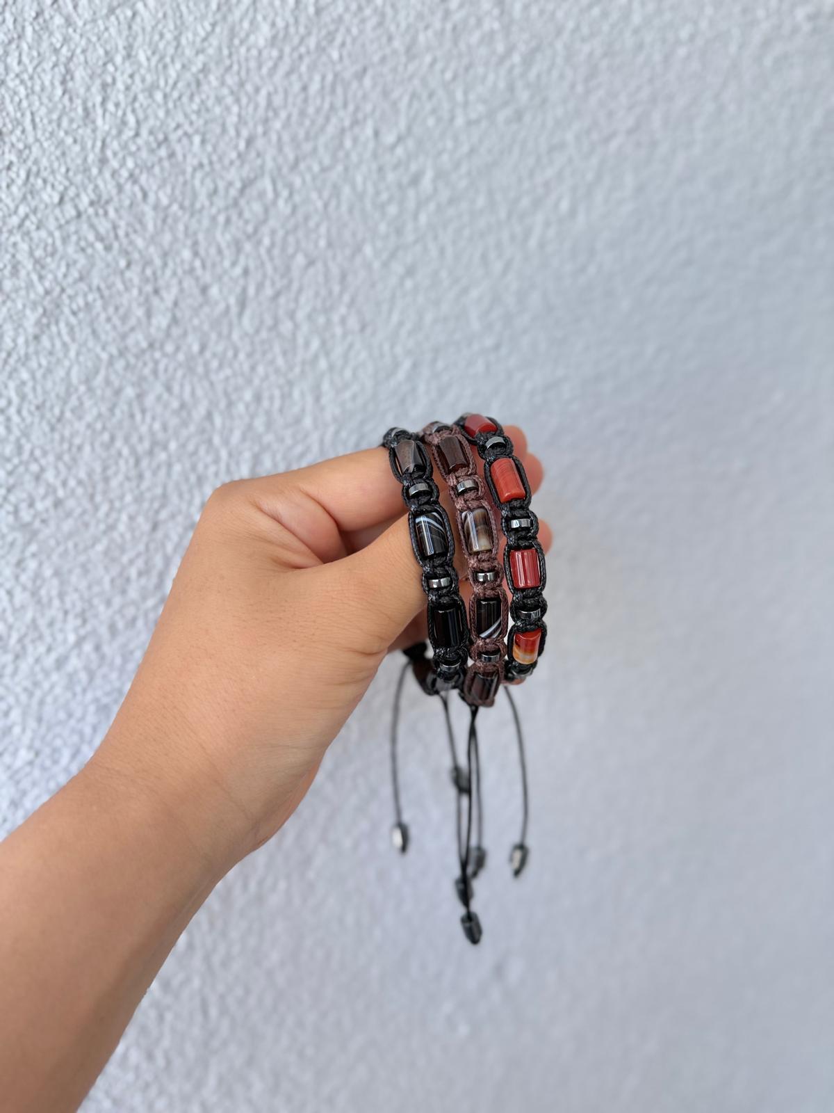 Siyah Göz Akik + Carnelian Akik + Kahverengi Akik - 3'lü Set