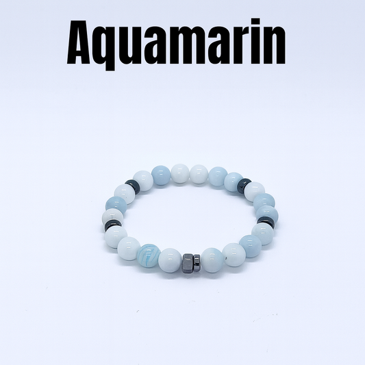 Aquamarin Doğal Taş Bileklik