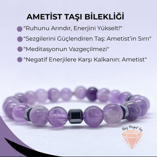 Ametist Doğal Taş Bileklik