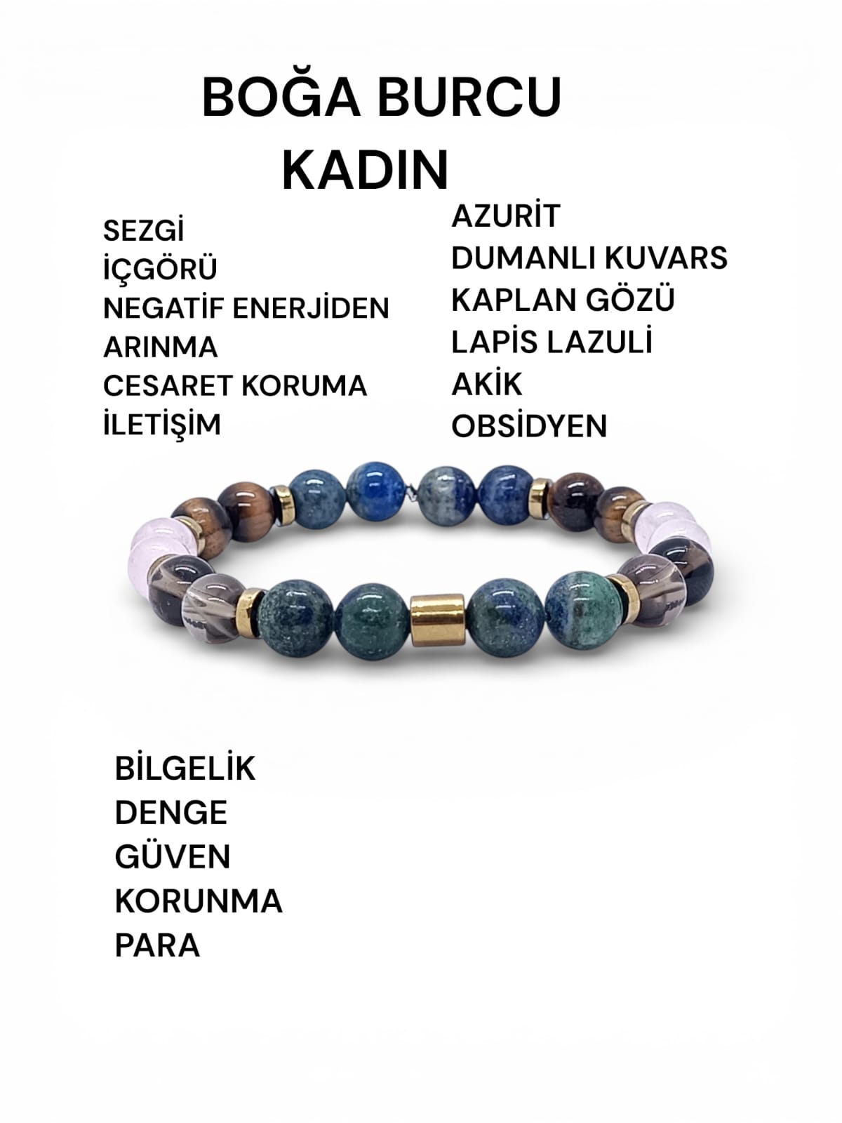 Boğa Burcu Doğal Taş Bilekliği