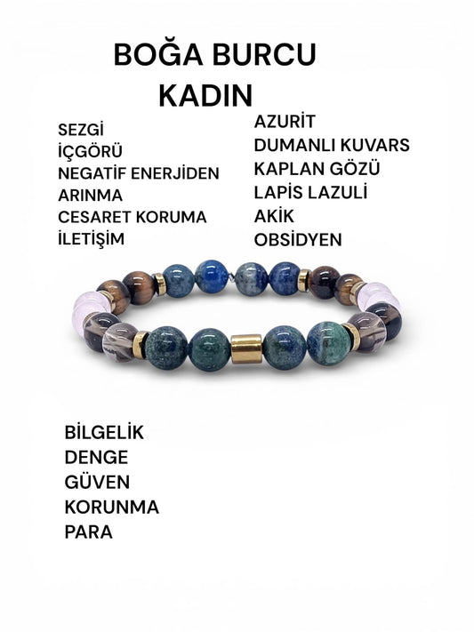 Boğa Burcu Doğal Taş Bilekliği