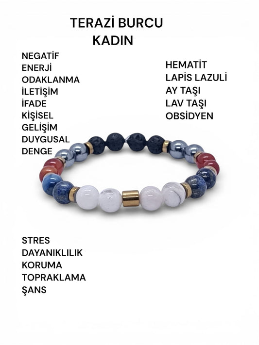 Terazi Burcu Doğal Taş Bilekliği