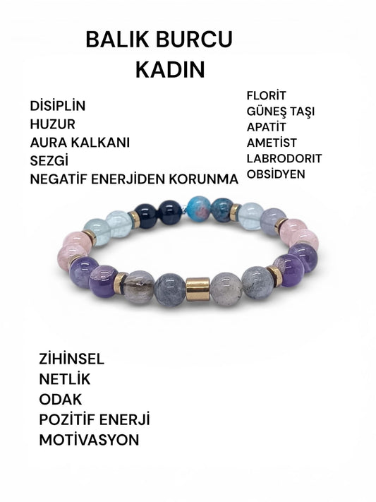 Balık Burcu Doğal Taş Bilekliği