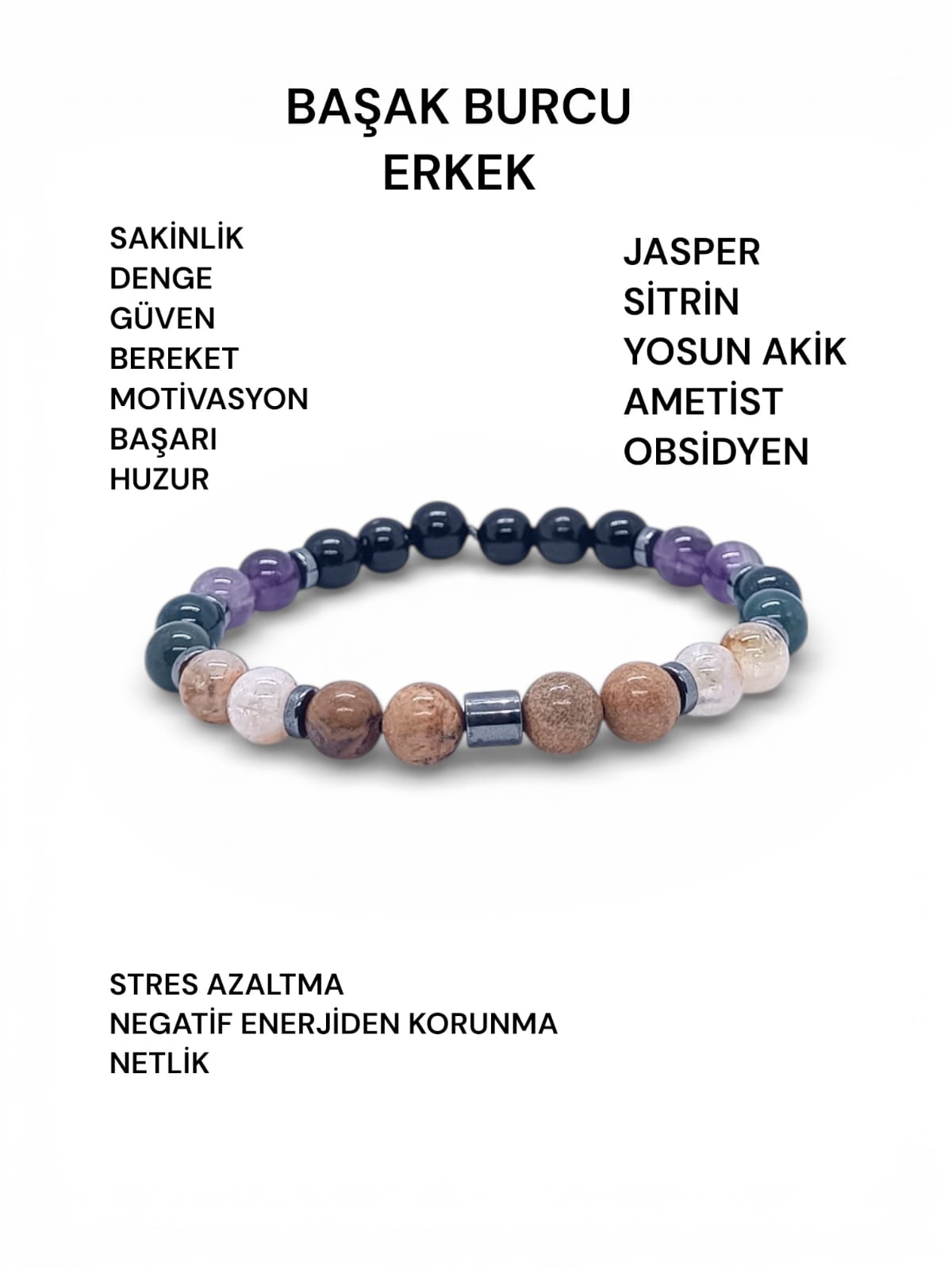 Erkek Başak Burç Bilekliği