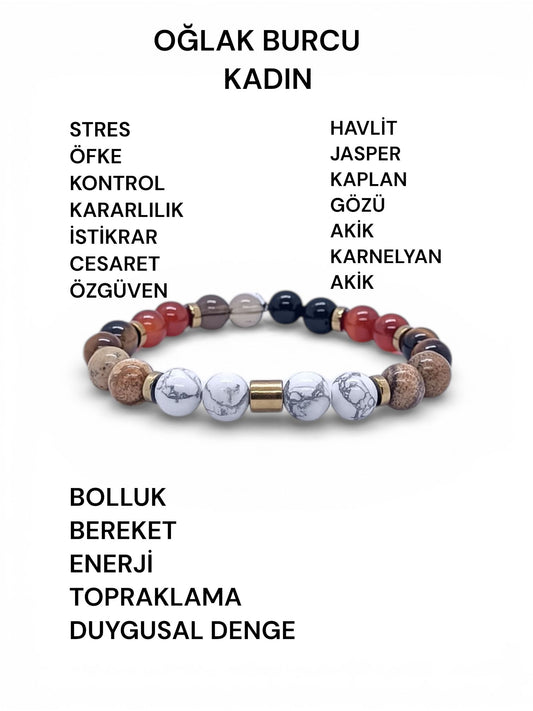 Oğlak Burcu Doğal Taş Bilekliği