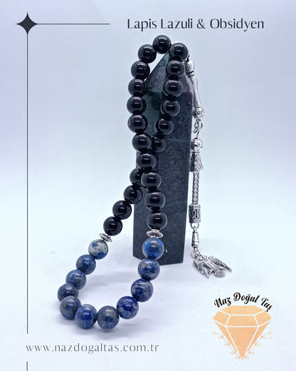 Obsidyen Lapis Lazuli Tesbih